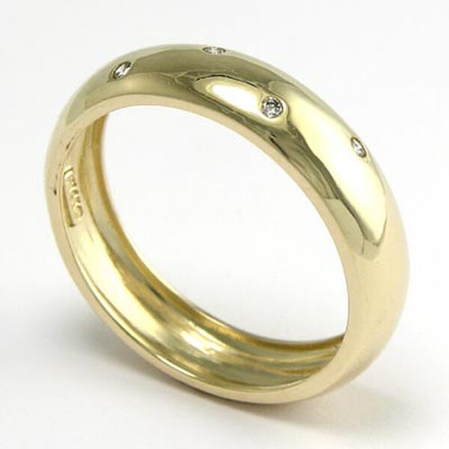 14k Massiv Gelbgold F-VS1 Diamant Ring Band Stil Ringgrößen 4 bis 9,5 # R531 - Bild 1 von 1