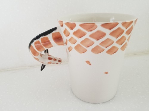Pier 1 Imports Hand Painted Giraffe Coffee Mug with Giraffe Head Handle 20 Oz - Picture 4 of 6