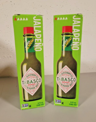 Tabasco Green Pepper Mild Flavor Hot Sauce 5 oz Bottle 2 Bottle Pack EXP 1/26