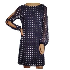 Chaps Polka Dot Open Sleeve Women Dress. Size12.