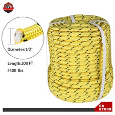 1/2" 200' Braid Polyester Rope Breaking Strong Pulling High Strength