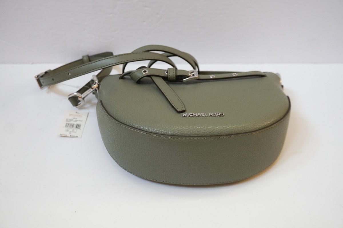 MICHAEL KORS EMILIA HALF MOON MINI CROSSBODY LEATHER BAG