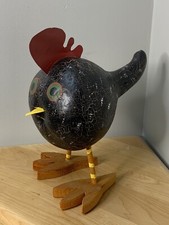 Gourd Made Rooster Hand Painted. Sam Kelly Folk Art