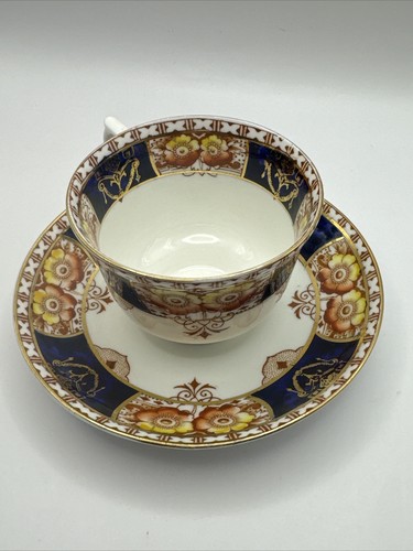 Colclough Rust & Yellow flowers genuine Bone china Cup & saucer Z8 - Picture 6 of 8
