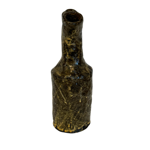 Rare Handmade Vase/Decorative Bottle – Abstract Brown & Beige with 2 openings - Picture 7 of 7