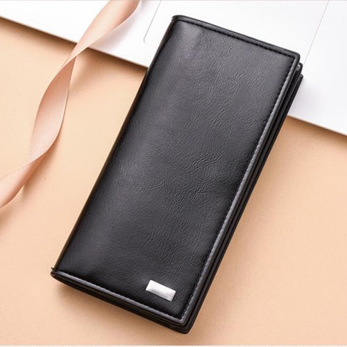 Men's Fashion PU Long Wallet Large Capacity Wallet for Check Credit - Picture 8 of 12