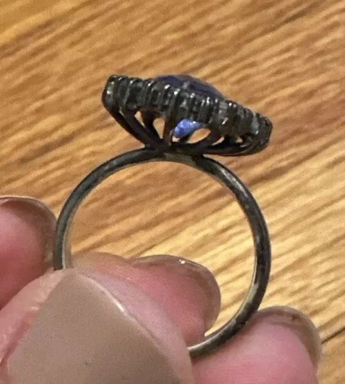 Anillo Tanzanita Natural y Diamantes 925 Foto 3 de 4