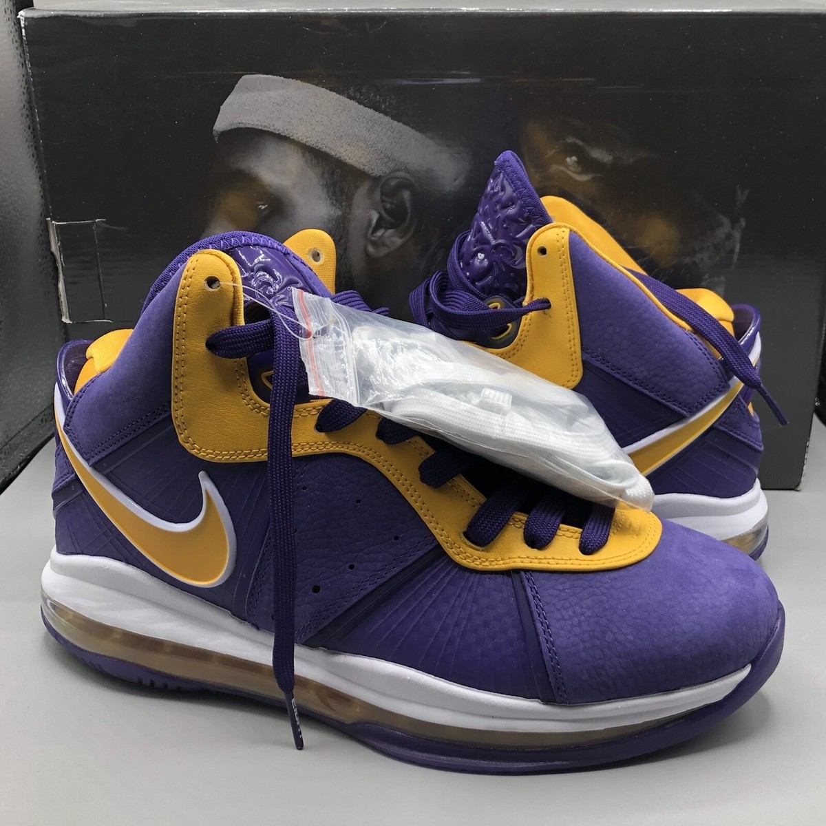 Nike Lebron 8 VIII LA Lakers Shoes Basketball Men's 8.5 Nike Lebron 8 VIII LA Lakers Shoes Basketball Men's 8.5