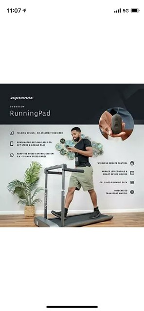 dynamax runningpad folding treadmill