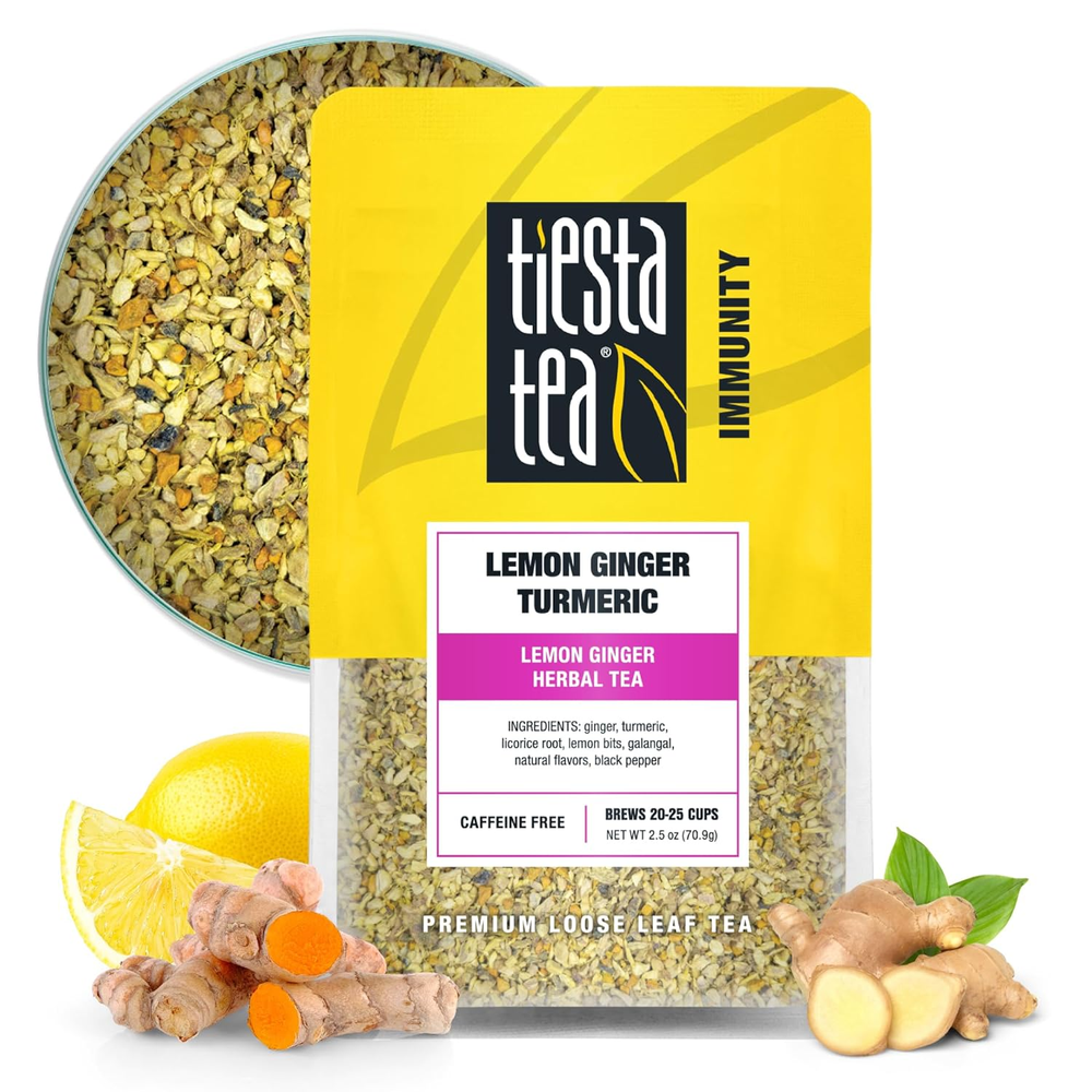 - Lemon Ginger Turmeric | Lemon Ginger Herbal Tea | Premium Loose Leaf Tea Blend
