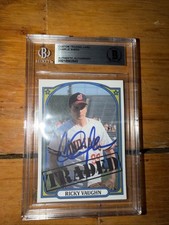 Charlie Sheen Ricky Vaughn Autographed Card