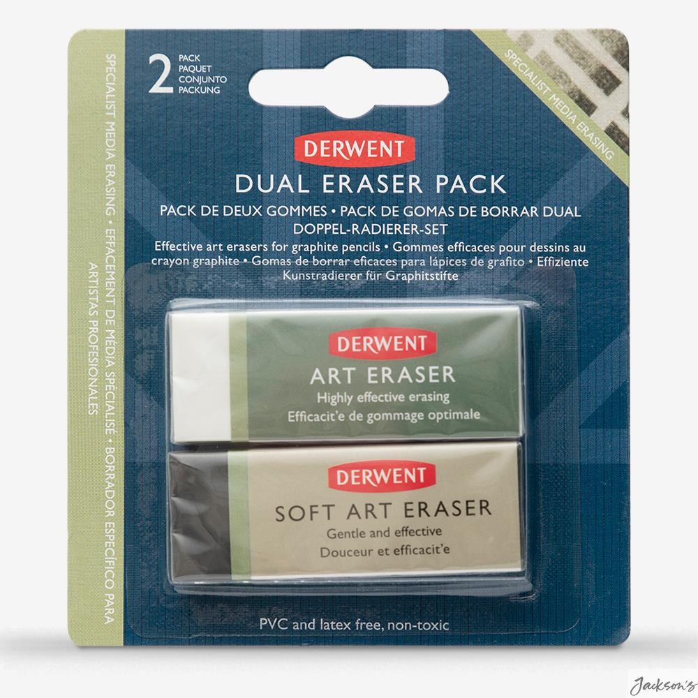 Derwent Shaped Erasers 2 Pack  : 10X1.4x9cm - Image 3