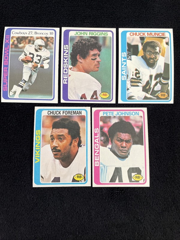(5) 1978 Topps Football Hi-Grade RB Lot