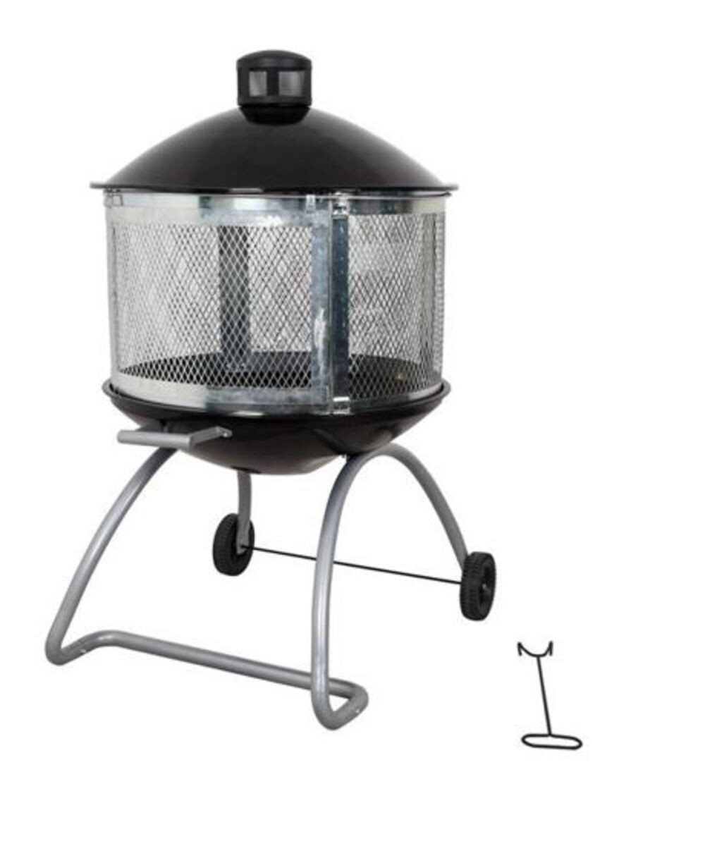 Живые акценты Круглая каминная яма на колесиках из фарфорастали диаметром 28 дюймов 25390₽