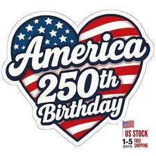 250th Anniversary USA Flag Sticker Bumper Car Decal Patriotic American Heart