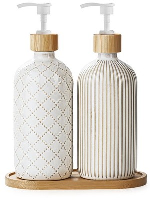Getstar Hand and Dish Soap Dispenser Set, Ceramic Soap Dispenser for Bathroom...