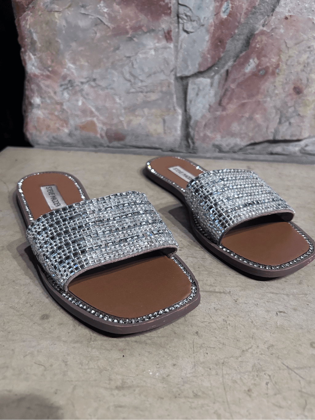 APL Sandali eleganti Steve Madden Mira strass cristallo slip on taglia 9M