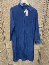George Blue Long Sleeve Shirt Dress Size 10 Bnwt