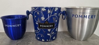 POMMERY Trois Seaux à Champagne Aluminium Vintage et Moderne ...