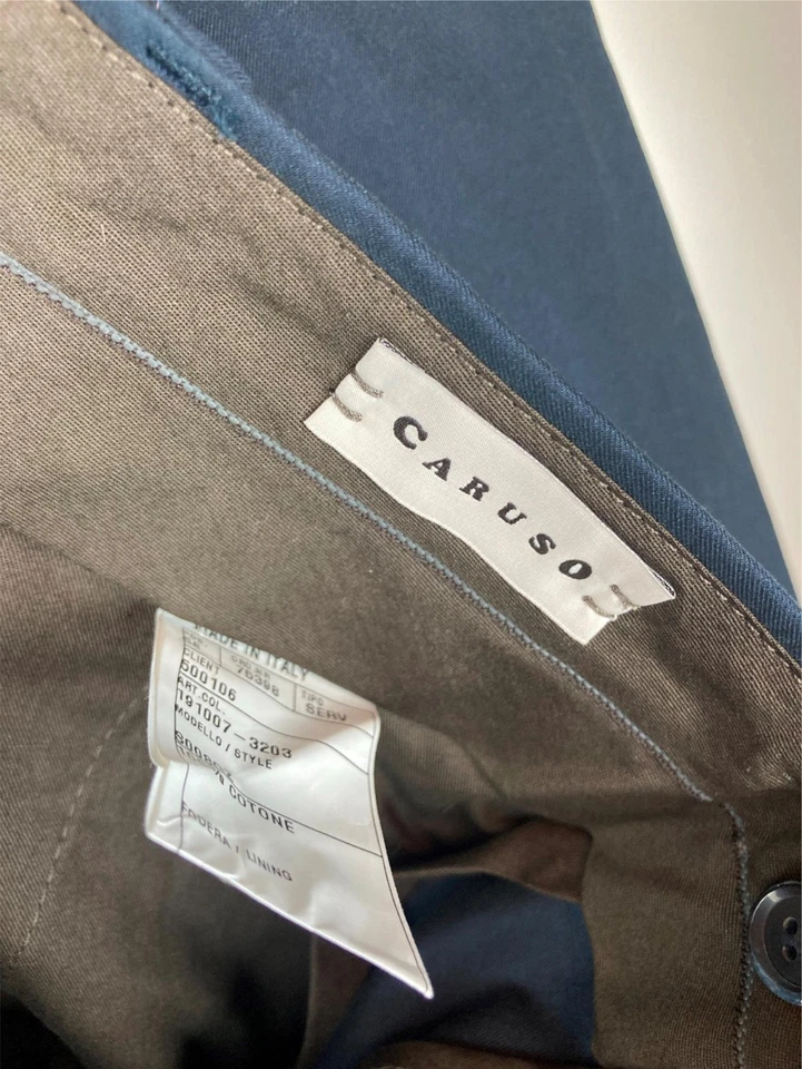 Pantalones de vestir CARUSO azul marino para hombre 34 w Foto 3 de 3
