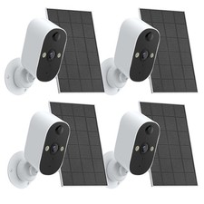 4Packs Wireless Security Camera System Solar Powered 2K HD WiFi Battery Camera