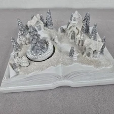 Transpac Light Up Musical Winter Wonderland Book Sculpture Christmas Holiday