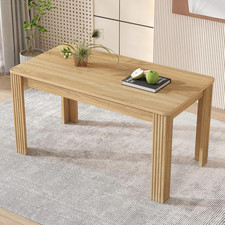 Dining Table MDF Wooden Rectangle 4 Seater Kitchen Home Furniture Oak Finish
