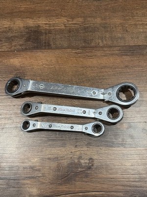 LOT OF 3 BLUE-POINT OFFSET RATCHET WRENCH, RYA2428, RYA1618, RYA1214 Box RBZ2428