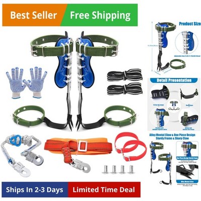Tree Climbing Spikes, Tree Climbing Gear with Adjustable Climbing Belt- Tree ...