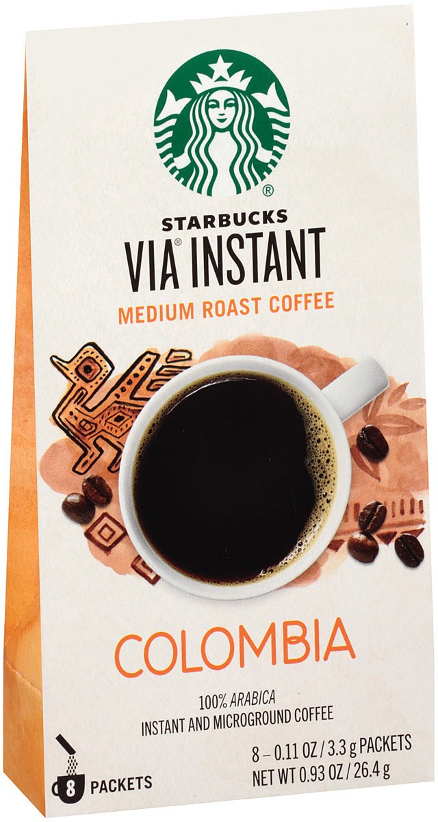 Starbucks Via Colombia 8 упаковок Удобный набор походных напитков для любителей кофе 30990₽