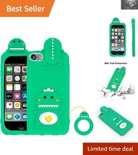 Fun Green Dinosaur Case for iPod Touch 5/6/7 - Durable  Lightweight Design