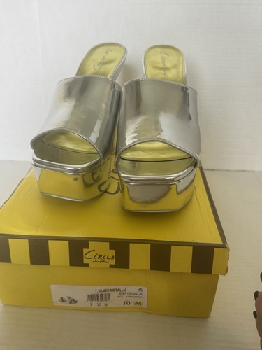 NUOVO Circus NY by Sam Edelman donna Avery tacco sandalo scarpe plateau argento 10 - Foto 3 di 8
