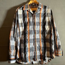 Robert graham men  s button down shirt size xl flip cuff plaid
