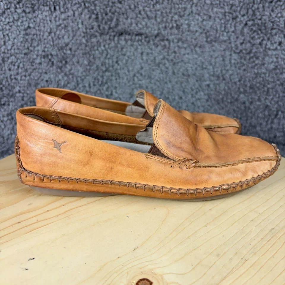 Pikolinos Zapato Jerez Cuero Mocasín Plano Mujer Talla 6 Tostado Mocasín Sin Cordones Foto 3 de 4
