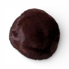 Vintage Dark Brown Mink Fur Pillbox Hat
