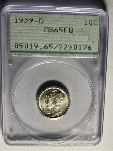 1939-D Mercury Dime Silver MS65FB PCGS Denver Business Strike