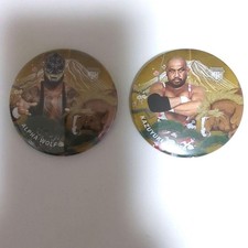 [OBO/MSG]  Noah R Om Can Badge Lottery Alpha Wolf Kazuyuki Fujita 2-Piece Set