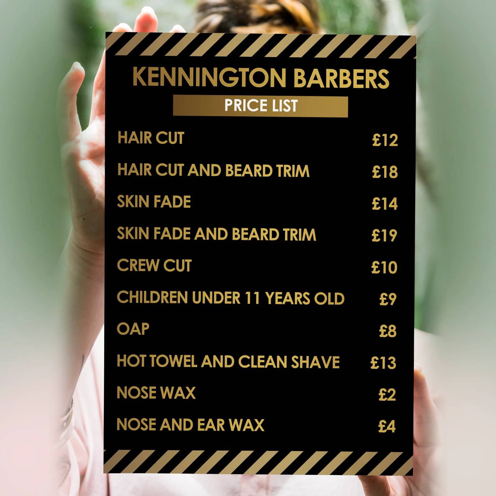 Barber Shop Price List Poster Sign