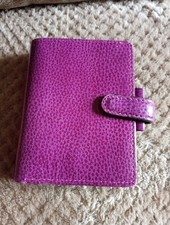 Filofax Mini Finsbury Leather Organiser Raspberry Pink