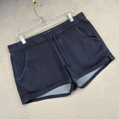 Levis Denizen Shorts Womens L Blue Pull On Mid Rise Dark Wash Denim Lounge Comfy