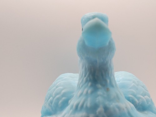 Vintage Westmoreland Blue Milk Glass Duck on Nest Covered Dish Glass Eye Ball - Picture 10 of 24