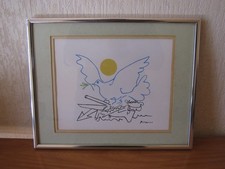 PICASSO - LA COLOMBE DE LA PAIX - DOVE II - LITHOGRAPHIE ENCADRÉE