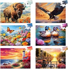 6 Pack 36 Piece Large Jigsaw Puzzle for Seniors Puzzles Dementia Alzheimer's...