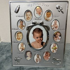 My First Year Baby Photo Frame Shower Gift Nursery Decor Boy Girl Pearhead