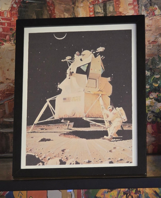 #ad Moon Landing by Norman Rockwell Realism Framed Art Print $17.35