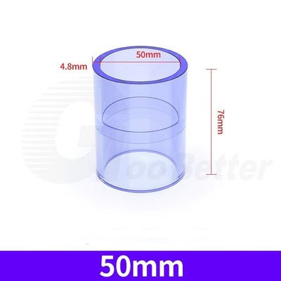 Clear PVC Pipe Straight Connector Adhesive Fittings ID 20/25/32/40/50/63 - 110mm