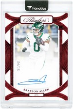 Braelon Allen Jets Signed 2024 Panini Flawless Ruby #RFS-BAN #4/15 Rookie Card