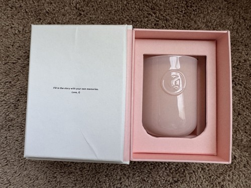 Blush Pink Glossier Orange Blossom Neroli Candle with Embossed Logo NIB