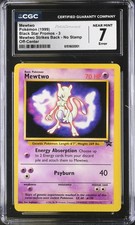 POP 1 CGC 7 Pokemon Mewtwo "NO STAMP" & OC Error First Movie Black Star Promo #3