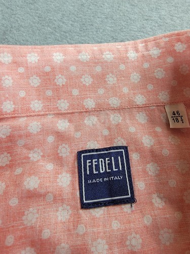 Fedeli Camicia Uomo M 16,5 46 Rosa Floreale Leggera Elasticizzata Italia Collo a Staglio - Foto 2 di 14